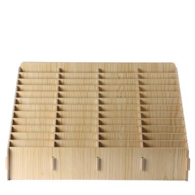 China Portable Multifunctional 48 Compartment Sustainable Hot Selling Wooden Cable Data Storage Box for sale