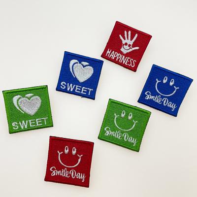 China Durable Manufacturer Selling Decorative Square Safety Badges Custom Cloth Embroidery Patches For Filter Frames And Apparels for sale