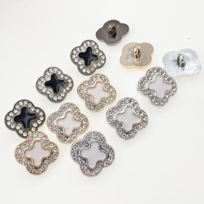 China New Durable Factory Style Fashion Square Shape Crystal Rhinestone Plastic Gold Diamond Button Metal For Clothes for sale