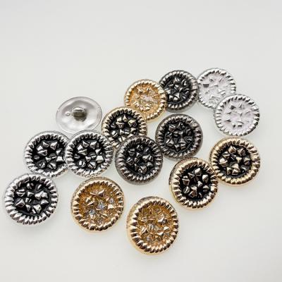 China Custom Round Resin Silver Gold Specail Button Durable Garment Accessories Wholesale Decorative Sewing Buttons for sale