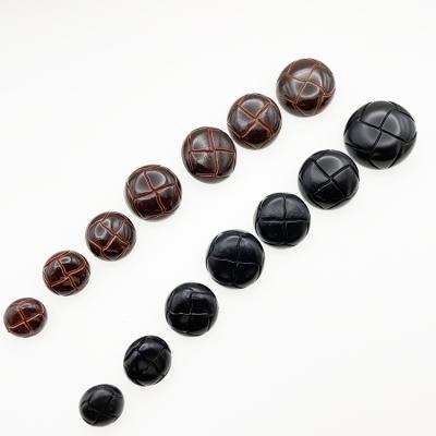 China Durable Hign Quality Round Decorative Black Half-Ball Leg Custom Leather Plastic Button Real Sewing For Clothing for sale