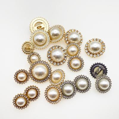 China Durable Factory Sale Fashion Women's Clothing Customs Crystal Buttons Metal Decorative Stitching Gold for sale