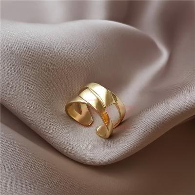 China Fashionable Customized Female Insist Index Ring Fashion Metal Open Cross Ring Simple Ring for sale