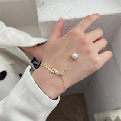 China Adjustable bangle bead ear wheat friend bracelet asymmetrical bracelet simple female creative Korean romantic temperament new for sale