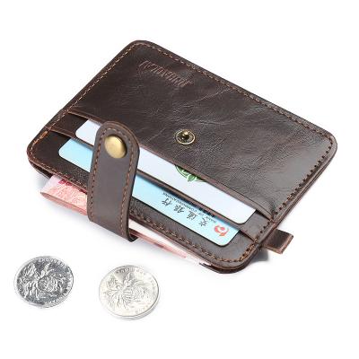 China Vintage GZ Front Pocket Wallet Minimalist Slim PU Leather Men's Wallets Money Clip Credit Card Coins Holders for sale