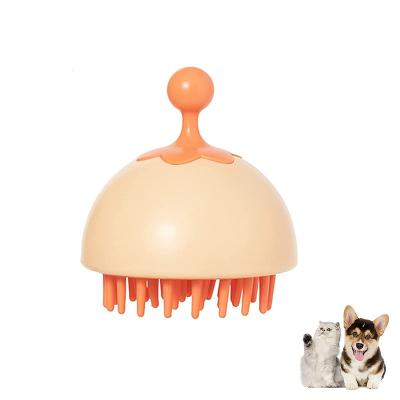 China Small Animals Pet Shampoo Bath Brush Pet Massage TPR Brush Comb Fur Remover for sale