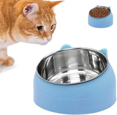 China Automatic Pet Supplies Pet Bowl Stainless Steel Cat Shaped Food Feeder And Water Dispenser Pet Bowl Slow Feeder Anti Clogging Fun Feeder for sale