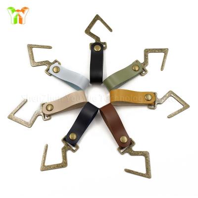 China YY Stocked Running PU Leather Camping Hanger Hangs Raise Hook For Outdoor for sale