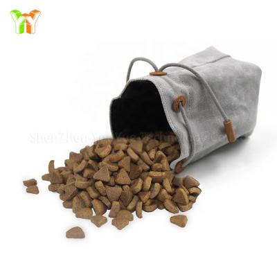 China YY Sustainable Hot Selling Waxed Canvas Pet Food Bag Dog Training Treat Pouch For Outdoor for sale