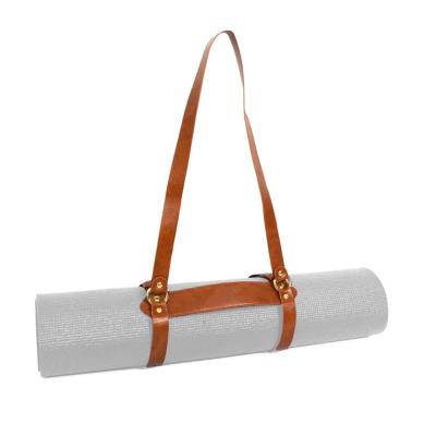 China Fashion Wholesales PU Leather Yoga Mat Carrier Blanket Strap Bag Custom Logo for sale