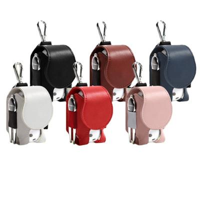 China Leather Golf Club Head Covers Outdoor Leather Travel Golf Ball Bag Golf Accessories Gift and Tees Holder Waist Pocket Bag for sale