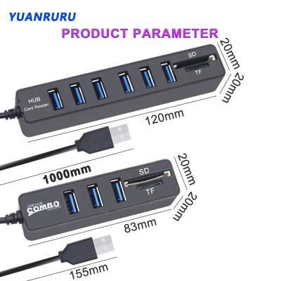 China Multi USB Hub 2.0 Hub USB Splitter 3/6 Ports TF SD Card Reader All In One For PC Computer 2.0 USB Hub for sale