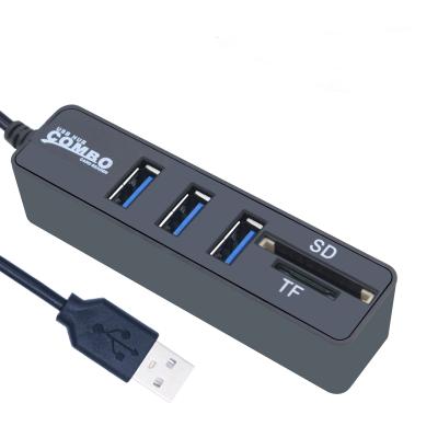 China Multi All In One TF Reader SD/TF Card Reader HUB Adapter Key Opinion USB Splitter 3 Ports SD Card For Computer USB Hub Header 2.0 PC for sale