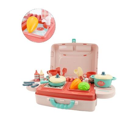 China Funny Educational Toy Pink Kids Educational Toy Girls Cooking Pretend Play Kitchen Toy Sets With Wholesale Price for sale