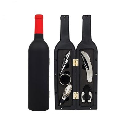 China 4pcs Wine Bottle Opener Amazon Success 2022 Bar Tools Wine Bottle Opener Set Stainless Steel Wine Corkscrew Creative Personalized Gift Box for sale