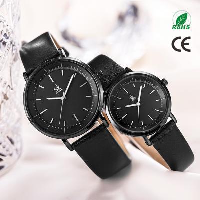 China Waterproof Famous Brand Couples Watch Lover K9023GL Chronograph Unisex Business Leather Band Water Resistant for sale