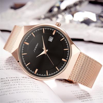 China Good Quality Date SINOBI S9658L Stainless Steel Automatic Band Men Watches Big Face Business Wrist Watch for sale