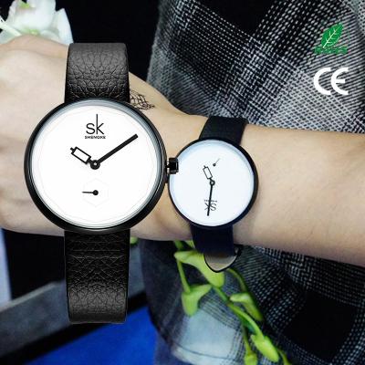 China SHENGKE K0051L Water Resistant Simple Casual Dress Ladies Watches Fashion PU Leather Strap Quartz Wristwatches OEM for sale