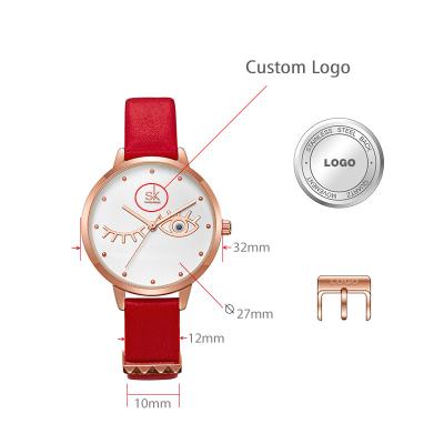 China Water Resistant SHENGKE K9011 Quartz Watches New Arrival Fashion Lady Korean Style Rhinestone Leather Belt Ladies for sale