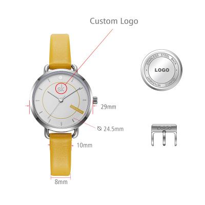 China SHENGKE Newest Water Resistant Women's Simple Charm Quartz Watch K8032 Leather Strap Ladies Dress Wristwatches for sale