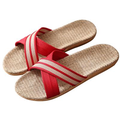 China Fashion trend PVC environmental protection four seasons general canvas slippers for men and women leisure breathable simple home slippers for sale