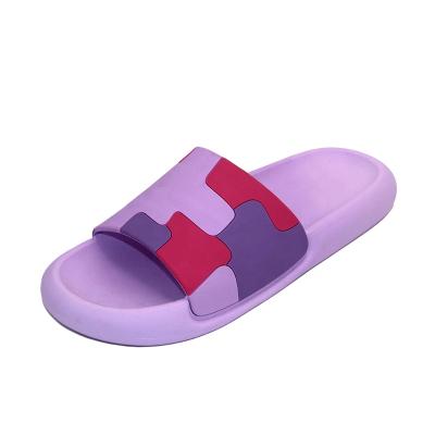 China Fashion Trend Fashion Fashion Saving Wind Spliced ​​PVC Plastic Lady Slippers For Home Leisure Non-slip Comfortable Soft Bottom Slippers for sale