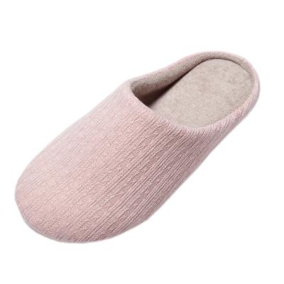 China Fashion Waffle Terry Cloth Fabric TPR Sole Bottom Elastic Memory Terry Cloth Fabric TPR Color Trend Knitted Sheer Simple Quiet Non-slip Ladies Slipper for sale