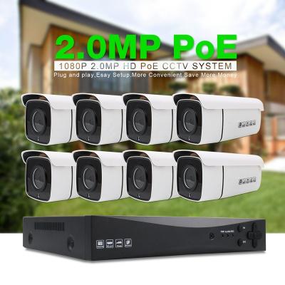 China PAN-TILT 8 Channel NVR POE 2Mp Video Infrared IP Security System HD QR Code Quick Easy Installation H.265 Camera Waterproof Camera for sale