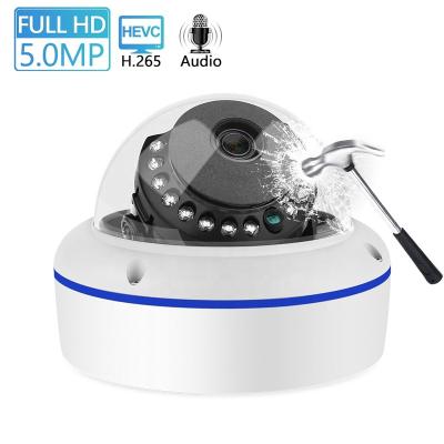 China Built-in Siren 5MP 48V Poe Mini Dome Camera H.265 One Way Intercom P2P Outdoor Waterproof CCTV Camera One Way for sale