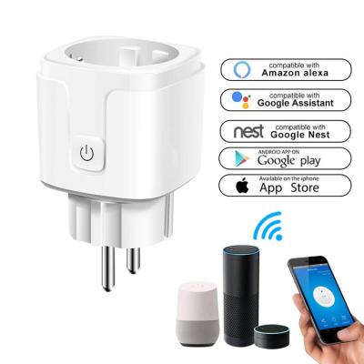 China EU Wifi Power Meter APP Voice Mini Outlet Wifi Smart Plug Wireless Remote Control for sale