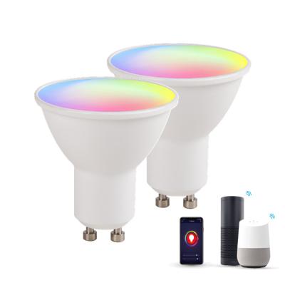 China Amazon Alexa Google Home IFTT Wifi Remote Projector 5W RGB Spot Lamp Light Tuya Smart GU10 LED Bulb for sale