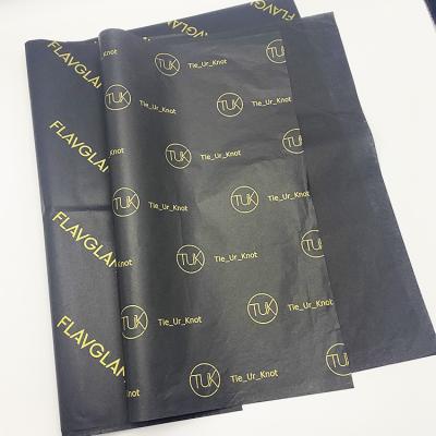 China Recycled Materials Black Color Gold Metallic Wrapping Tissue Soap Clothes Packaging for sale