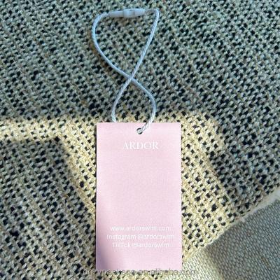 China Price Tags Clothing Hand Tags for Clothes Label Garment Hangtags Design Custom Swing Tags for sale