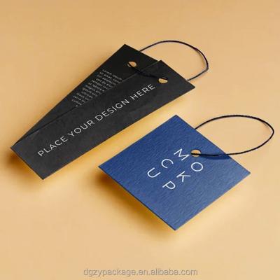 China Price Tags Cheap Garment Hangtag Labels Wholesale Design Custom Printed Logo Paper Hang Clothing Tags For Jeans for sale