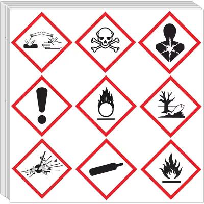 China Vinyl Hazardous Chemicals Labels Waterproof Adhesive Safety Warning Stickers for sale