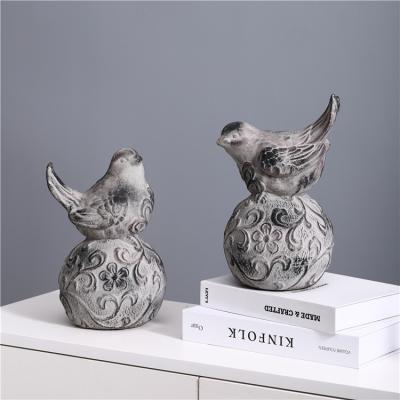 China Wholesale Eco-friendly Outdoor Decor Cement Bird Custom Animal Cheap Figurine Garden Small For Tabletop Home Decor for sale