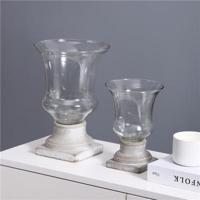 China Factory direct wholesale eco-friendly retro style garden decorating candle holders with glass dome for sale