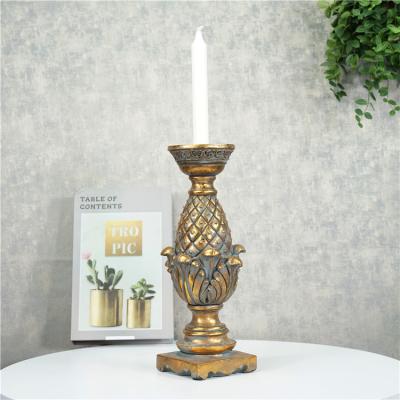 China Eco-friendly Artichoke Carve Design Candlestick Pillar Wedding Decor Candle Holder High For Home Decor for sale