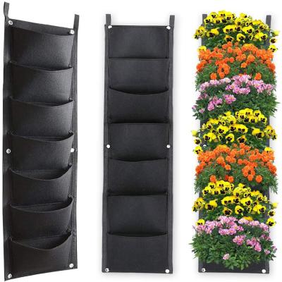 China Interior & Outdoor Vertical Garden Wall Hanging Woven Fabric Potted Plant Non Grow Bags for sale