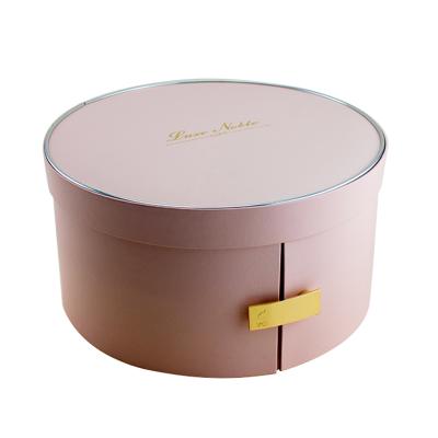 China Recyclable Round High-end Round Wedding Cake Double Layer Handmade Gift Box Packaging Box for sale