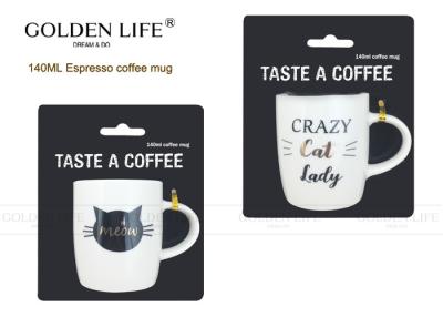 China tazas de café aisladas 140cc, tazas de café de encargo con señora loca Design del gato en venta