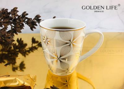 China 350CC Mug With Real Gold New Bone China Ceramic Gift Set For Tea for sale