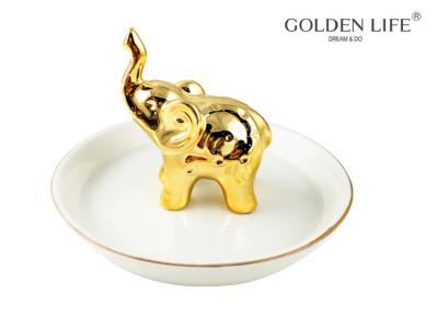 Cina Piatto dorato Ring Tray Decoration dei gioielli dell'elefante di stile del piatto ceramico nordico dei gioielli in vendita