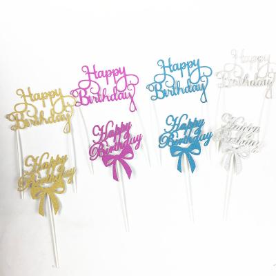 China Cheers Multiple Color Happy Birthday Cake Topper Party Decoration Supplies for sale