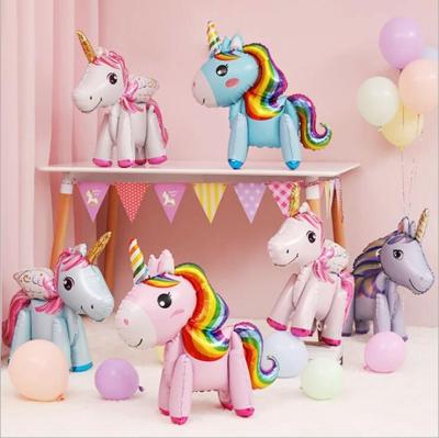 China Gift Toy 3D Rainbow Unicorn Foil Balloon For Party Decoration Rainbow Horse Foil Balloon for sale