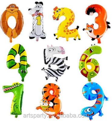 China 20 Inch Aluminum Foil Animals Gift Toy Shape Number Balloons Party Birthday Wedding Decoration for sale