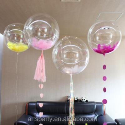 China 18 inch feather bubble latex balloon Bobo latex balloon gift toy for wedding&party decoration for sale