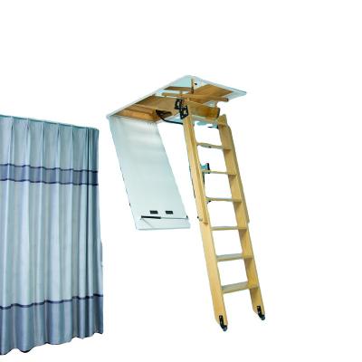 China electric folding ladders and attic remote control wooden telescopic ladder for sale