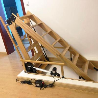 China Flexible Villa Staircase Pour Attic Attic Wooden Stairs for sale