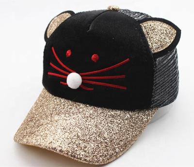 China Cartoon JOINT Cats Kids Snapback Baseball Caps Hip Hop Adjustable Mesh Outdoor Sun Cap Hat for sale